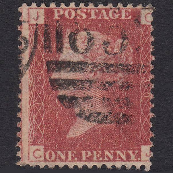 GB QV 1864 1d Lake-Red Plate 130 SG44-G1(2) CJ FU