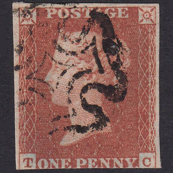 GB QV 1841 1d Pl 22 SG8-B1(1) TC FU Missing Imprimatur 3M Maltese Cross