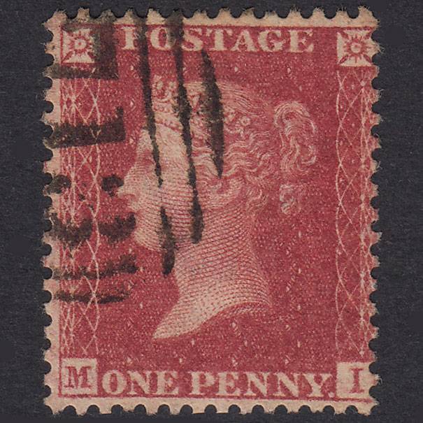 GB QV 1857 1d Rose-Red Plate 48 SG40-C10(1) MI FU Sittingbourne 713