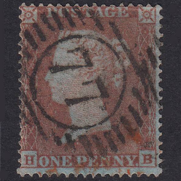 GB QV 1854 1d Red-Brown Plate 164 SG17-C1(1) HB FU London D&S 77
