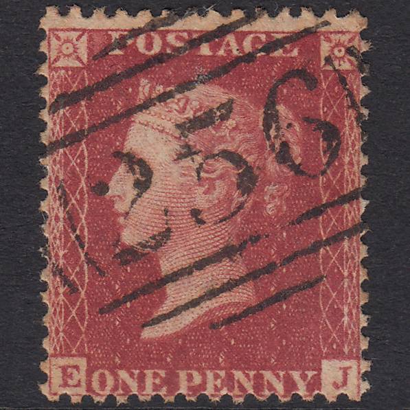GB QV 1857 1d Rose-Red Plate 52 SG40-C10(1) EJ GU Dorchester 256