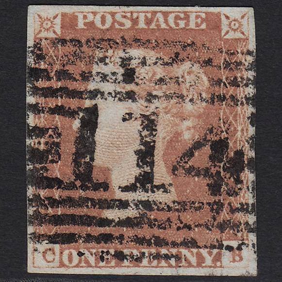 GB QV 1841 1d Red-brown (Plate 80) SG8-B1(1) CB FU Dundee 114 4M Imperf