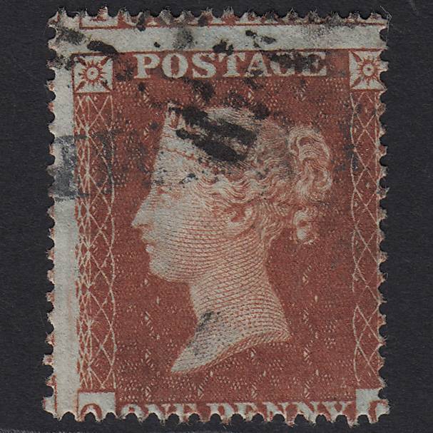 GB QV 1854 1d Red-brown (Plate 195) SG17-C1(1) QC FU in Scotland Misperf