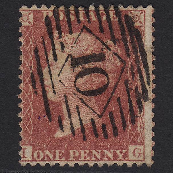 GB QV 1857 1d (Plate 48) SG40-C10(1) IG FU London No.10 Missing Imprimatur