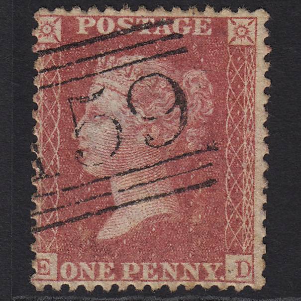 GB QV 1857 1d Rose-red (Plate 48) SG40-C10(1) ED GU Glasgow 159