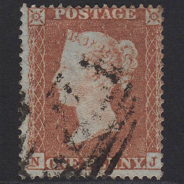 GB QV 1854 1d Red-brown (Plate 155) SG17-C1(1) NJ GU Light Cancel