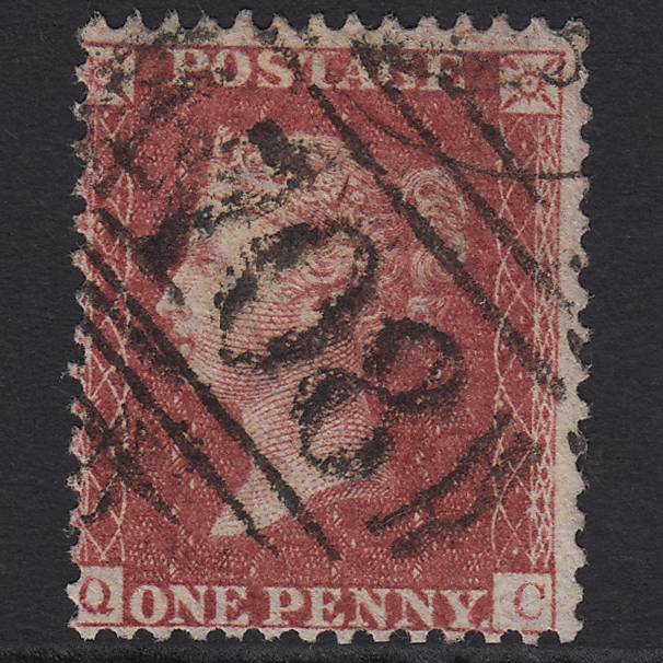 QV 1857 1d Rose-red (Plate 58) SG40-C10(1) QC FU Shrewsbury 708