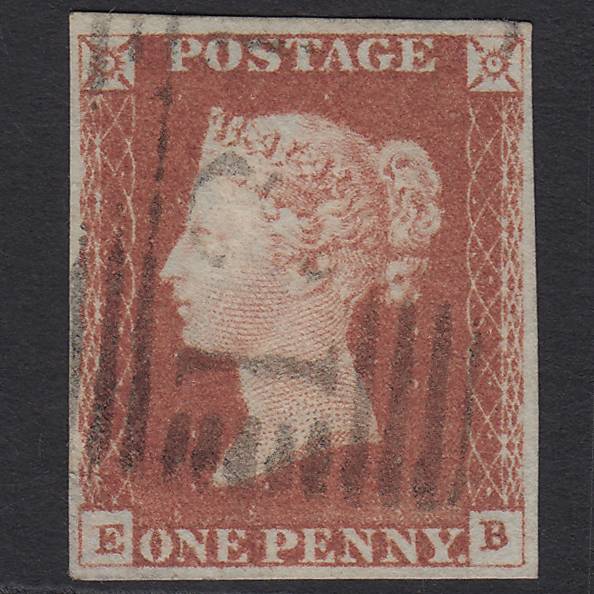 GB QV 1841 1d Red-brown (Plate 69) SG8-B1(1) EB FU 4 Margins Edinburgh 131