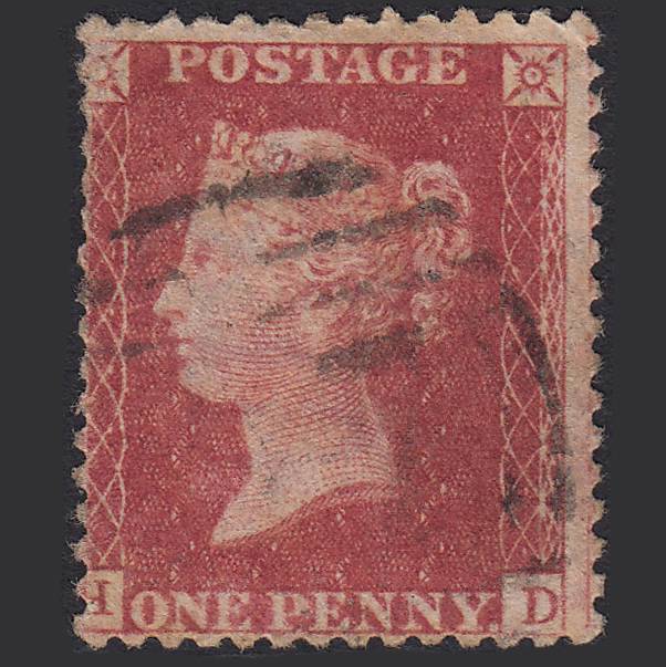 GB QV 1857 1d Rose-red (Plate 67) SG40-C10(1) HD GU Misperf