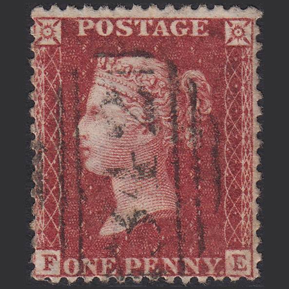 GB QV 1857 1d Deep Rose-red (Plate 47) SG41-C10(4) FE FU Hastings 342