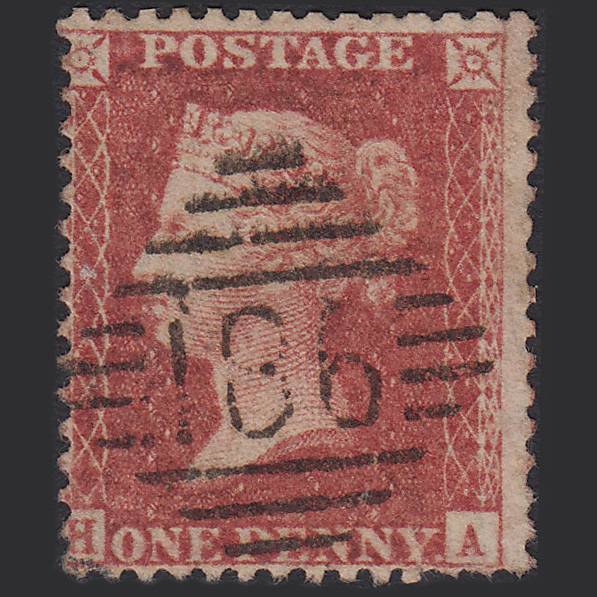GB QV 1857 1d Rose-red (Plate 47) SG40-C10(1) HA GU Dublin 186 Misperf