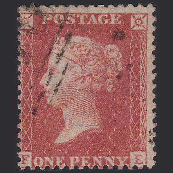 GB QV 1857 1d Rose-red (Plate 47) SG40-C10(1) FE GU Light Cancel
