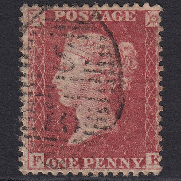 GB QV 1857 1d Rose-red (Plate 43) SG40-C10(1) FK GU London D&S Cancel