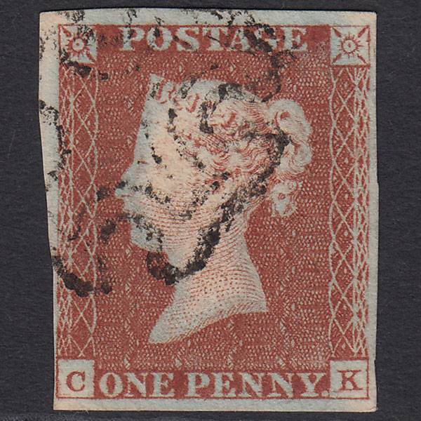 GB QV 1841 1d (Plate 19) SG8-B1(1) Ivory Head GUideline CK FU 4 Margins MX