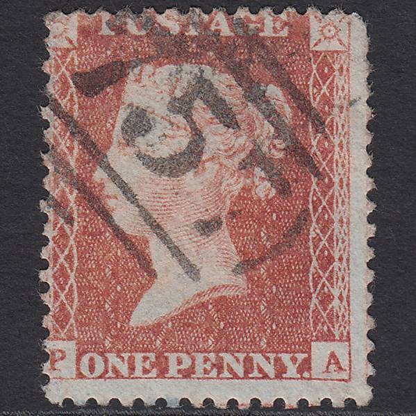 GB QV 1855 1d Brown-rose (Plate 17) SGC6(4) PA GU Stroud 757