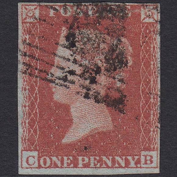 GB QV 1841 1d Red-brown (Plate 132) SG8-B2(1) CB GU 4 Margins Scotland