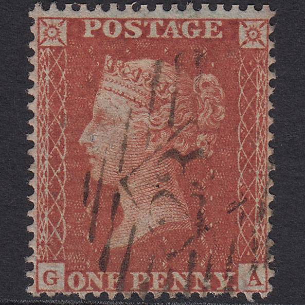 GB QV 1855 1d Red-brown (Plate 10) SG21-C4(1) GA VFU London IS 23