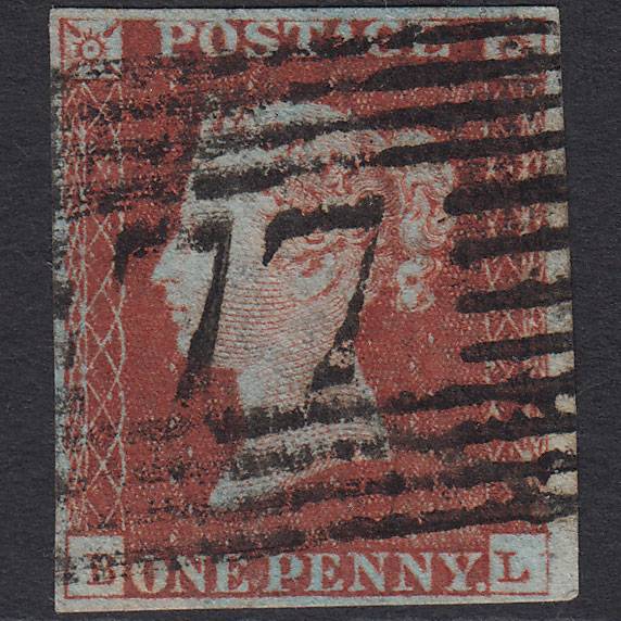 GB QV 1841 1d Deep Red-brown (Plate 53) SG10-B1(4) BL FU 4M Chance Inn 77