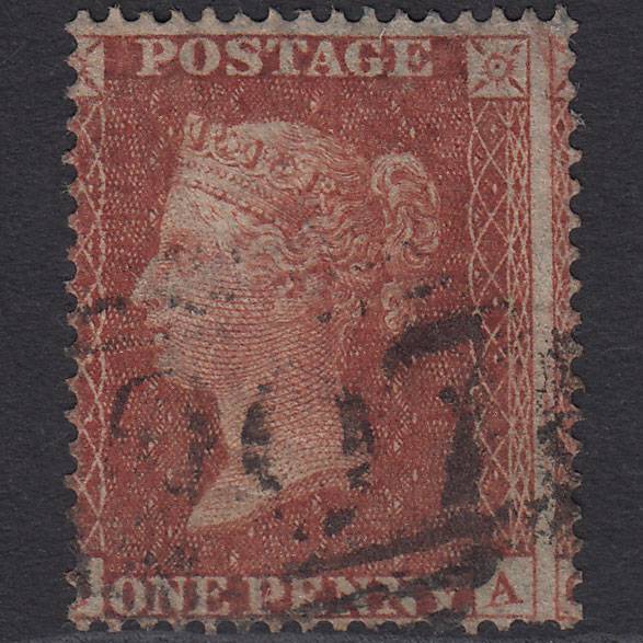 GB QV 1855 1d Red-brown (Plate 9) SG26-C5(1) OA GU Misperf