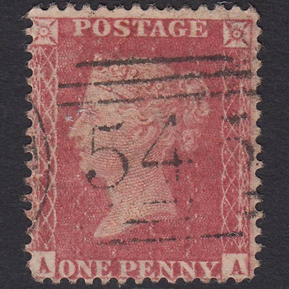 GB QV 1857 1d (Plate 57) SG40-C10(1) AA FU Missing Imprimatur Newcastle 545