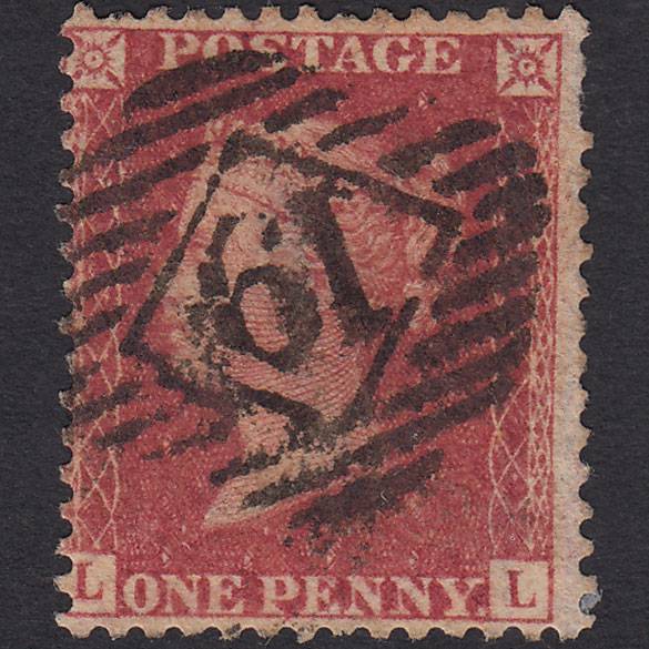 GB QV 1857 1d Rose-red (Plate 56) SG40-C10(1) LL GU London IS Cancel