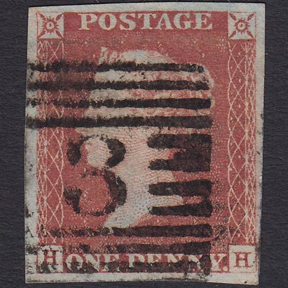 GB QV 1841 1d Red-brown (Plate 80) SG8-B1(1) HH FU 4 Good Margins Scotland