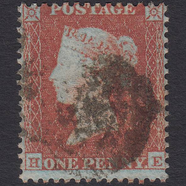 GB QV 1855 1d Red-brown Plate R6 SG22-C2(1) HE FU