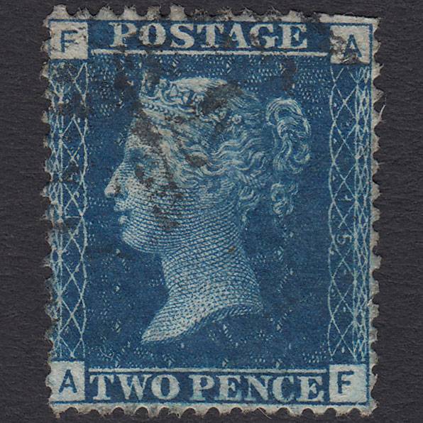 GB QV 1869 2d Blue (Plate 13) SG46-G3 AF GU London D&S Cancel