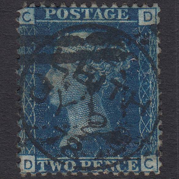 GB QV 1869 2d Blue (Plate 15) SG46-G3 Ivory Head DC GU Leith CDS Cancel