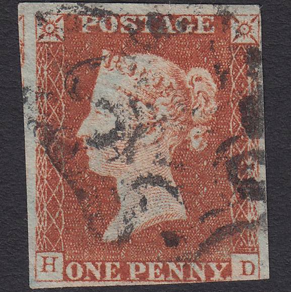 GB QV 1841 1d (Plate 22) SG8-B1(1) HD FU Missing Imprimatur nr 4 Margins MX