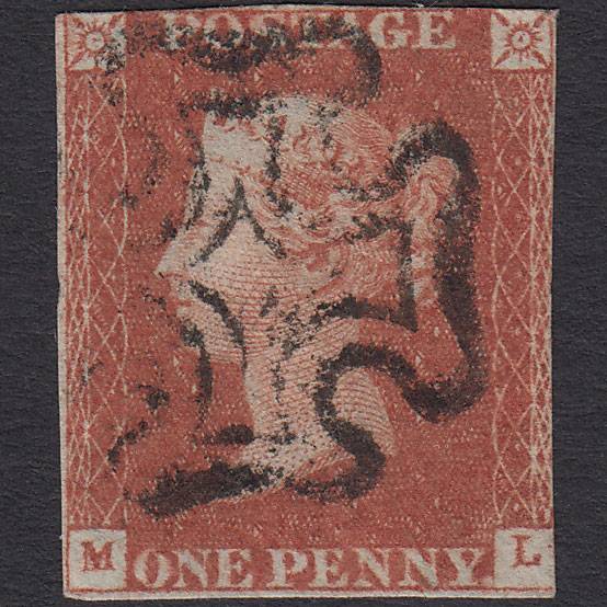 GB QV 1841 1d Red-brown (Plate 22) SG8-B1(1) ML GU Missing Imprimatur MX