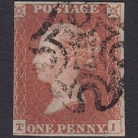 GB QV 1841 1d Red-brown (Plate 22) SG8-B1(1) TI FU Missing Imprimatur 3m MX