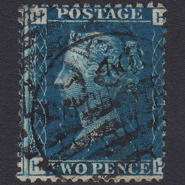 GB QV 1869 2d Blue (Plate 13) SG46-G3 HH GU Manchester CDS Cancel Misperf