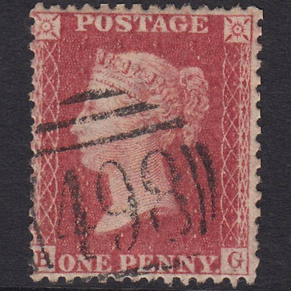 GB QV 1857 1d Rose-red (Plate 60) SG40-C10(1) BG GU Manchester 498