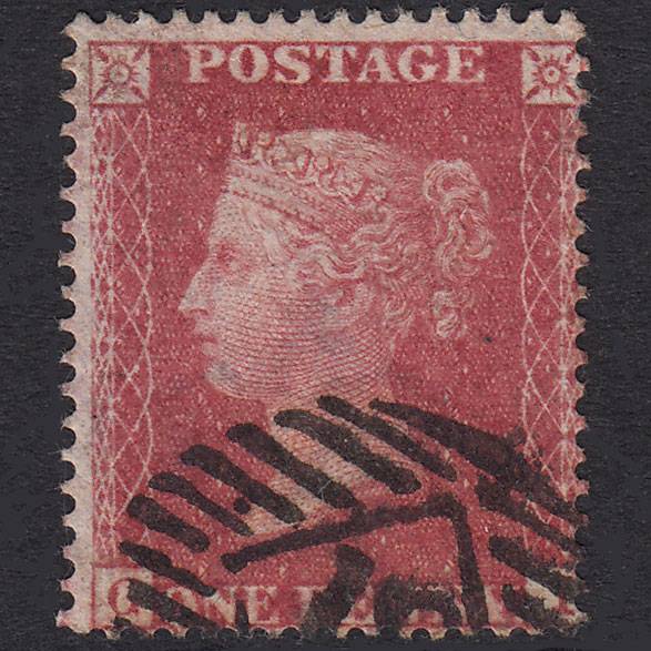 GB QV 1857 1d Rose-Red Plate 36 SG36-C11 GI VFU London Is Cancel