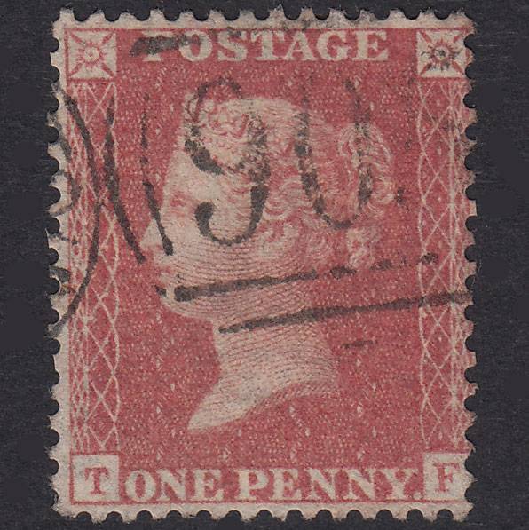 GB QV 1857 1d Pl 48 SG39-C10(3) TF FU Miss Imprimatur Wolverhampton 905