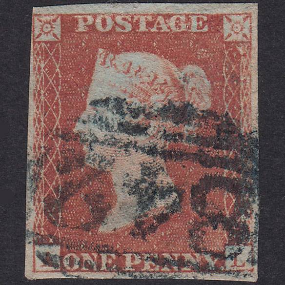 GB QV 1841 1d Pl 94 SG8-B1(1) AL FU Miss Imprimatur Blue-Black Ware 842