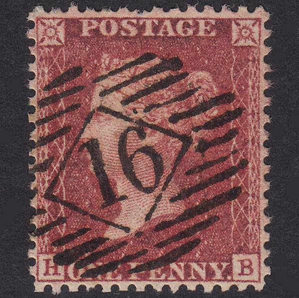 GB QV 1857 1d Plate 49 SG41-C10(2) HB FU London IS 16 Very Well Centred