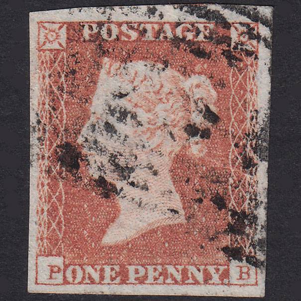 GB QV 1841 1d Red-Brown Plate 114 SG8-B1(1) PB GU 4 Good Margins