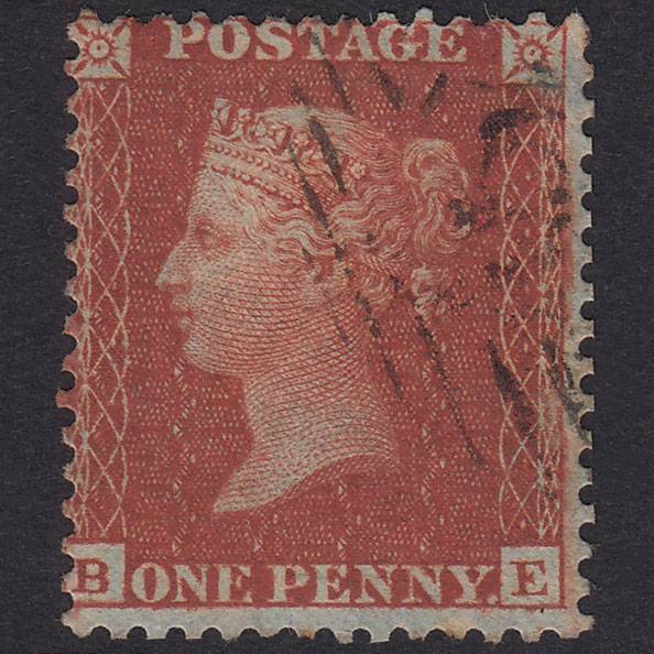 GB QV 1855 1d Red-Brown Plate 9 SG24-C3(1) BE FU Light Cancel