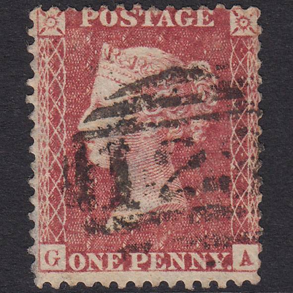 GB QV 1857 1d Rose-Red Plate 42 SG40-C10(1) GA FU Bridgwater 123