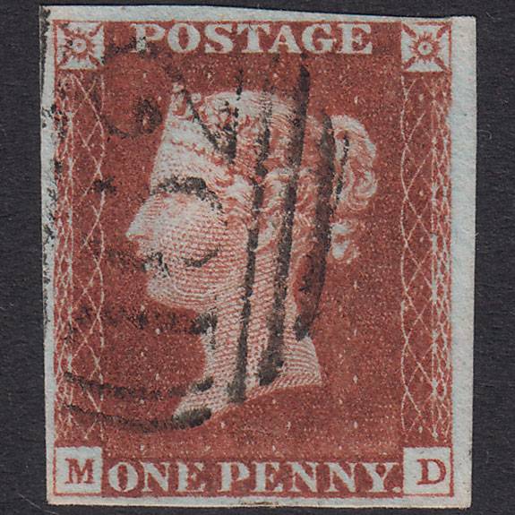 GB QV 1841 1d Deep Red-Brown Plate 58 SG10-B1(4) MD VFU 4M Cardiff 162