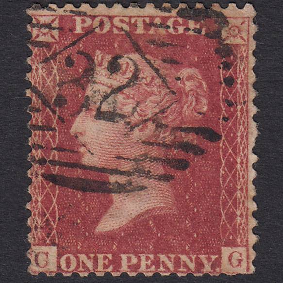 GB QV 1857 1d Rose-Red Plate 48 SG40-C10(1) CG GU London IS 32