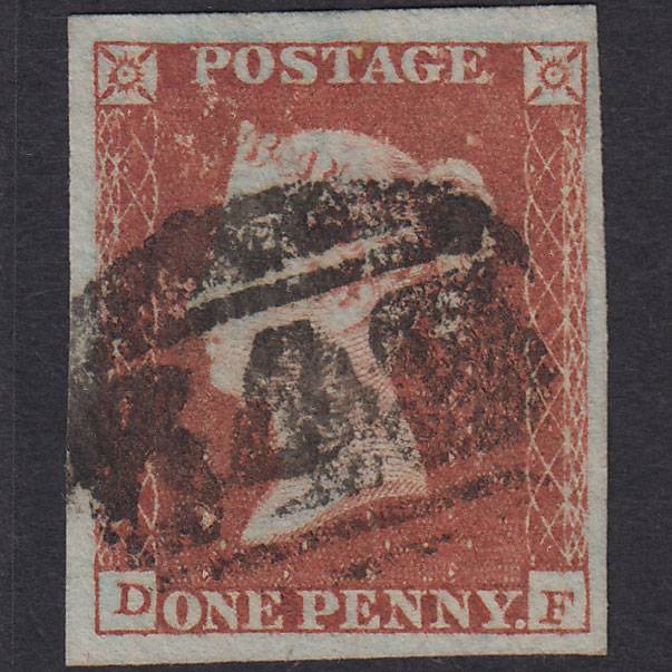 GB QV 1841 1d Red-Brown Plate 93 SG8-B1(1) DF GU 4 Good To Huge Margins