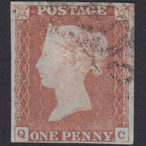 GB QV 1841 1d Red-Brown Plate 70 SG8-B1(1) QC FU 4 Margins Kilmarnock 203