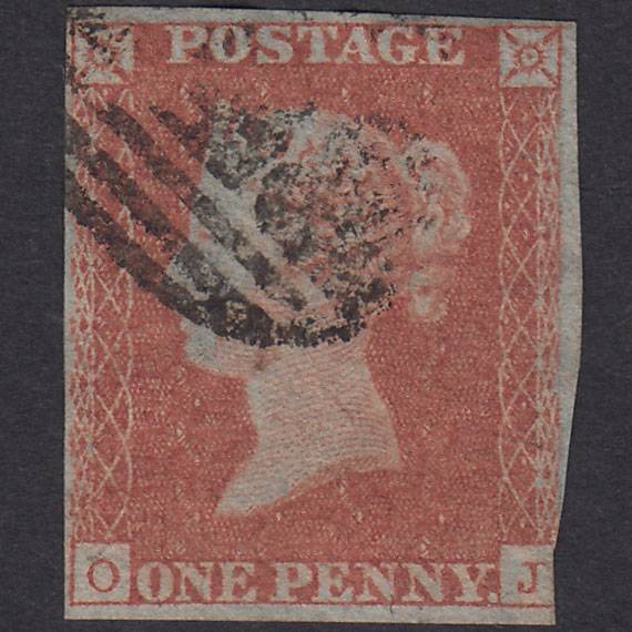 GB QV 1841 1d Red-Brown Plate 112 SG8-B1(1) OJ GU 3 Margins