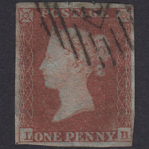 GB QV 1841 1d Plate 166 SG8-B2(1) LH GU 4M London IS Cancel Tear