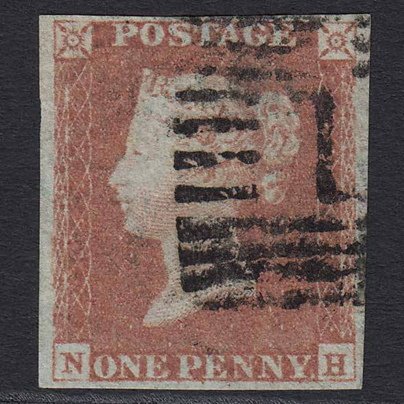 GB QV 1841 1d Red-brown (Plate 69) (SG8) 'NH' FU in Scotland 4 Margins