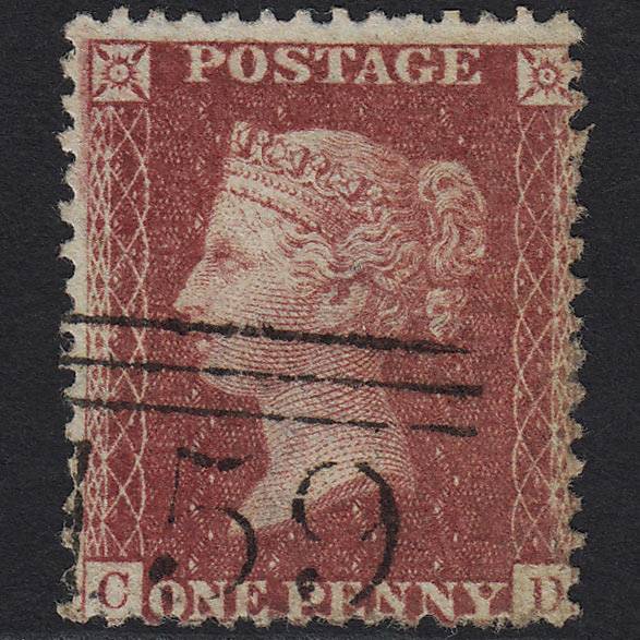 GB QV 1857 1d Rose-red (Plate 47) SG40-C10(1) CD FU Glasgow 159