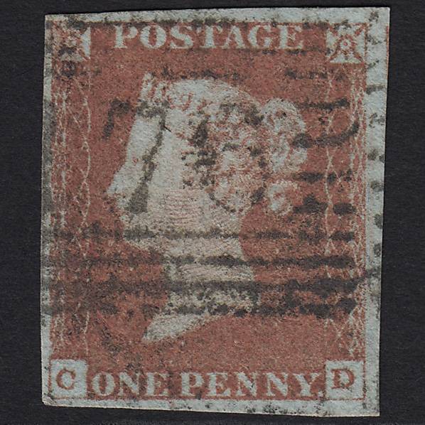 GB QV 1841 1d Red-brown (Plate 69) SG8-B1(1) CD GU Helensburgh 176 4M Imperf